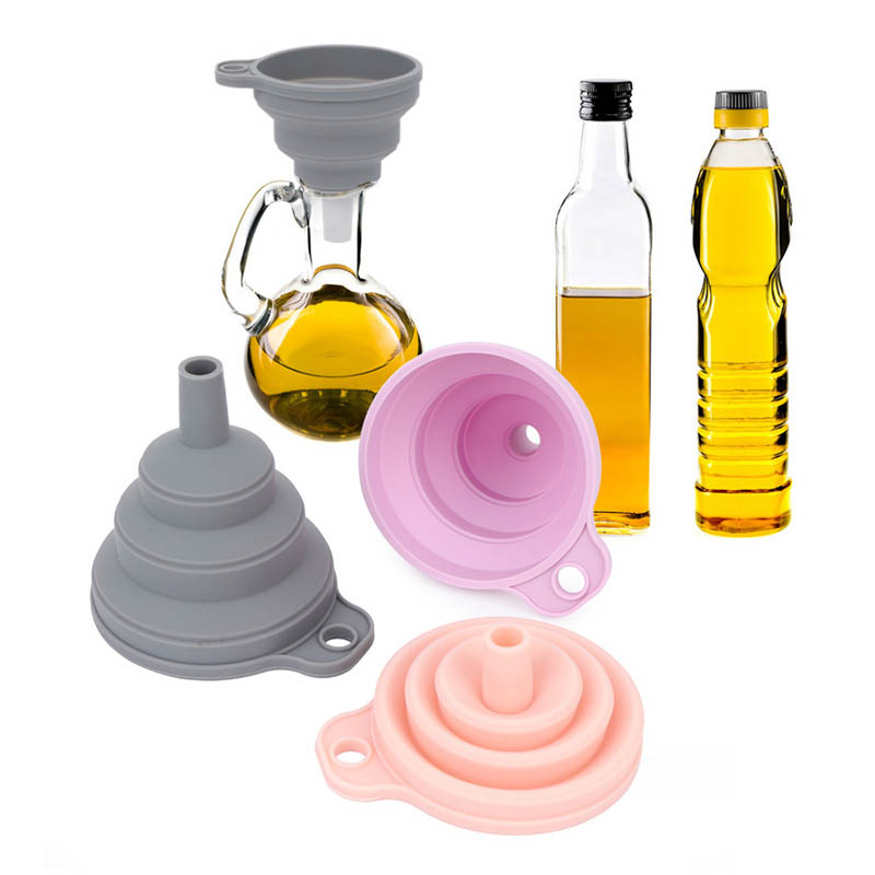 Collapsible silicone funnel